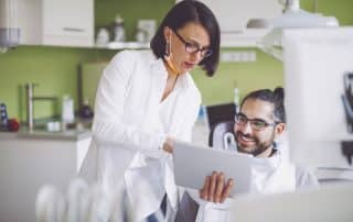 dentist discussing dental bonding with patient