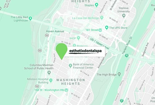 Map Showing The Location Of Our Dental Clinic Near Hamilton Heights